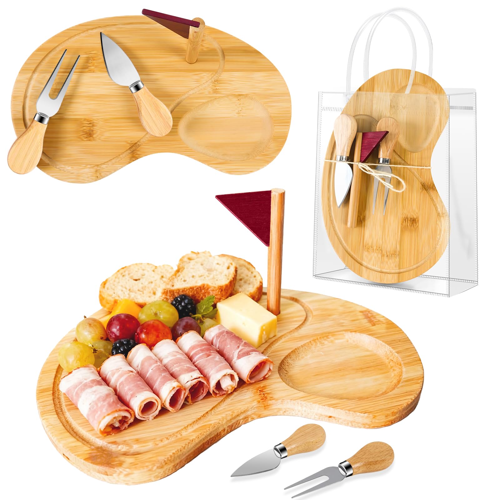 Sel Natural tabla-queso-golf-cuchillos-bolsa: ideal para regalo y fiestas temáticas