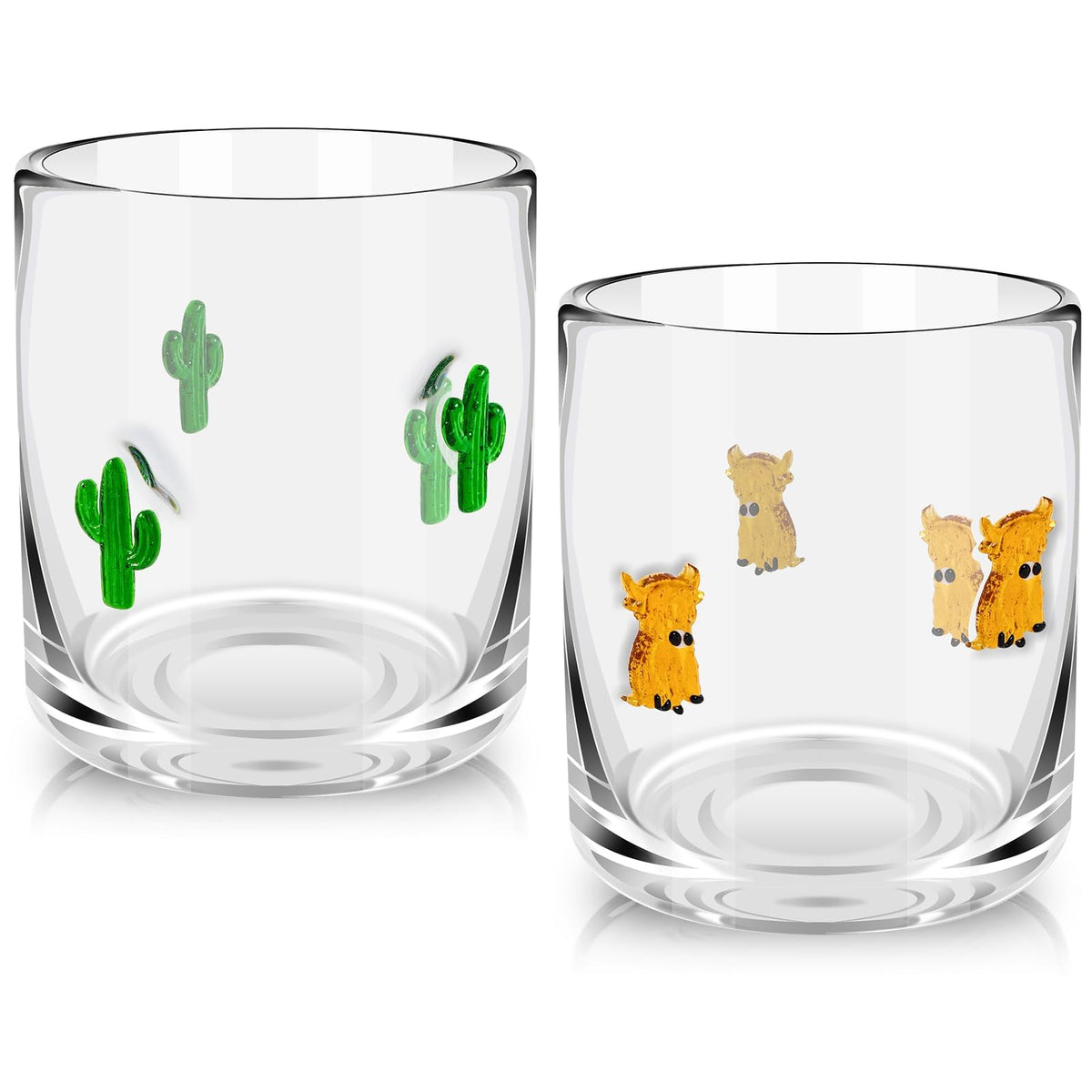 Sel Natural vasos de vidrio Highland Cow 14 onzas para bebidas sin alterar el sabor.