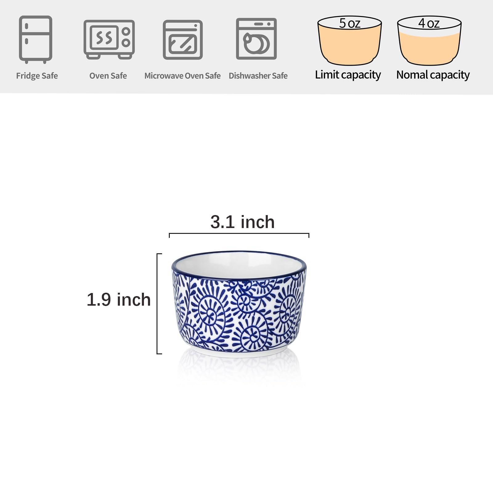 Selamica creme brulee porciones 4oz, porciones individuales para hornear