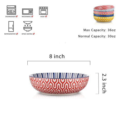 Cuencos Selamica con diseño vibrante para una mesa colorida.