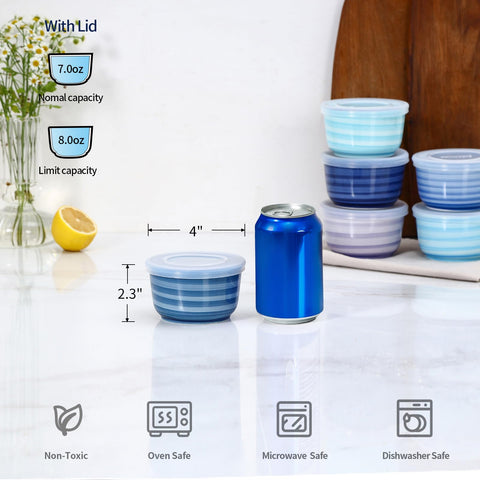 Selamica cuencos porcelana azul degradado, esmaltado fácil de limpiar.