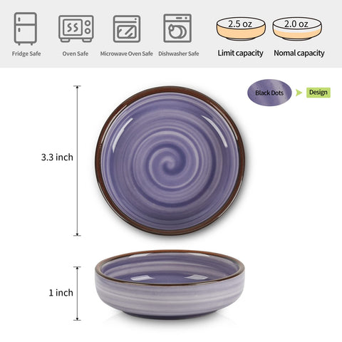 Cuenco Selamica 2,5 oz, azul gradiente, perfecto para sushi y aderezos.