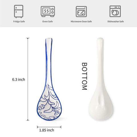 Diseño decorativo azul y blanco de las cucharas Selamica para una mesa elegante
