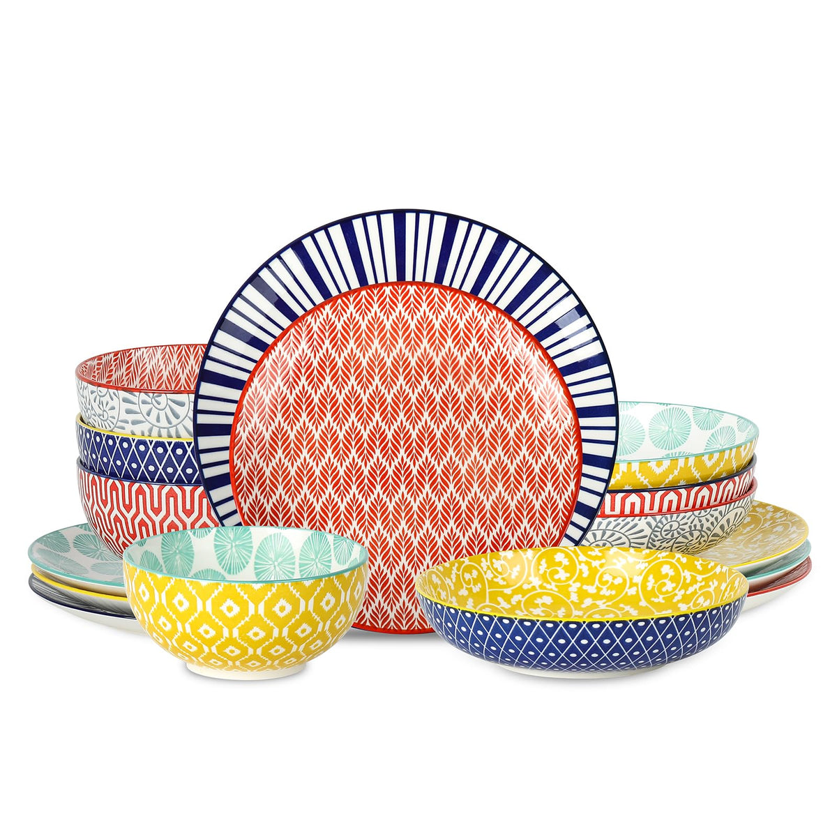 Conjunto Selamica de 16 piezas para cenas diarias con estilo.