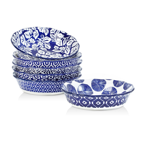 Conjunto de seis moldes mini pie Selamica en cerámica para porciones individuales.
