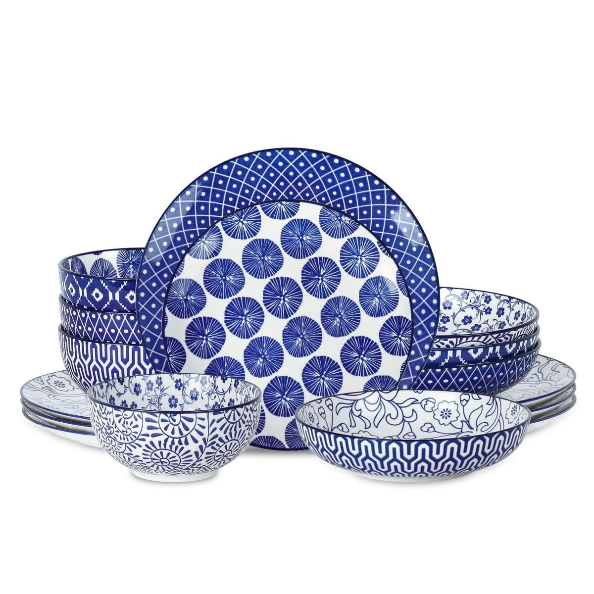 Selamica – platos-cena-ceramicos-azules, ideales para servir comidas en casa con estilo.