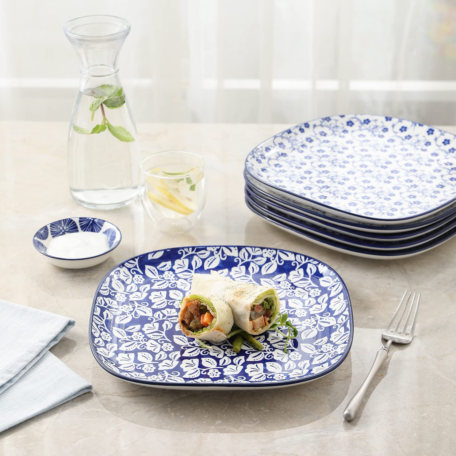 Selamica plato porcelana ahorro de espacio, ideal para almacenamiento