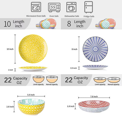 Plato de postre Selamica de 8 pulgadas para meriendas coloridas.