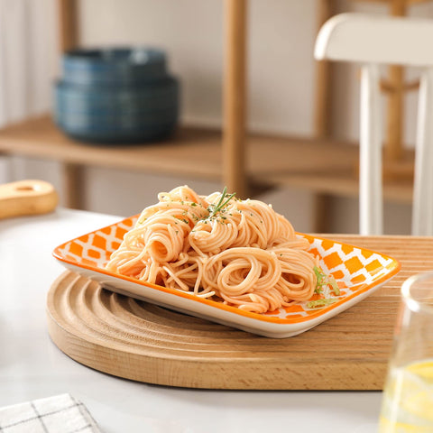 Selamica plato rectangular azul para sushi, añade estilo a la mesa.