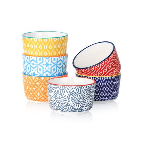 Selamica ramekin cerámico 4 oz para creme brulee, apto para horno y microondas.