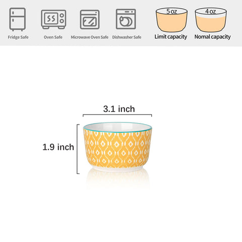 Selamica ramekin cerámico 4 oz para soufflé, horneado porciones individuales.