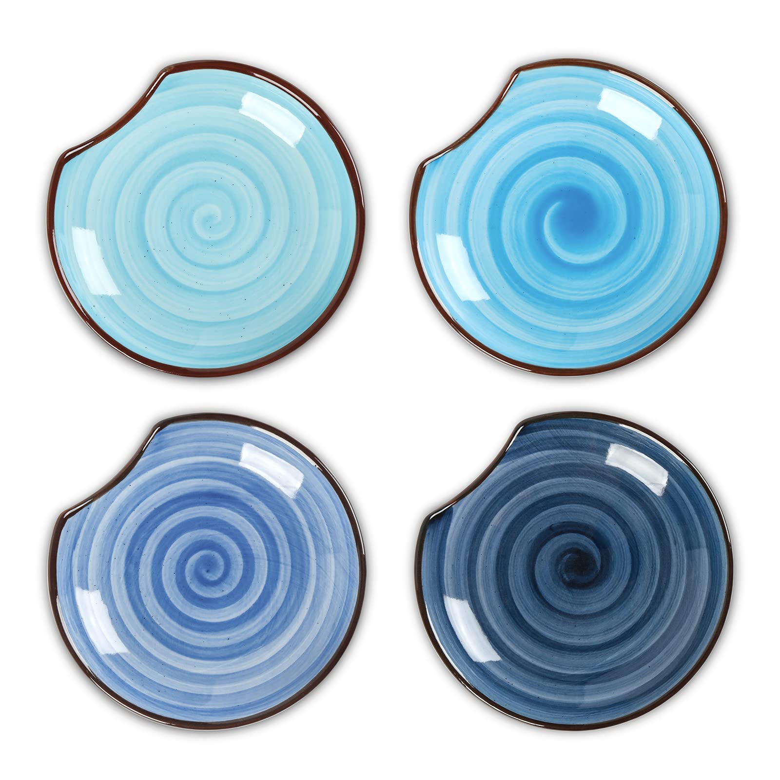 Reposapalas cerámico Selamica para estufa con degradado azul, mantiene utensilios secos y organizados.