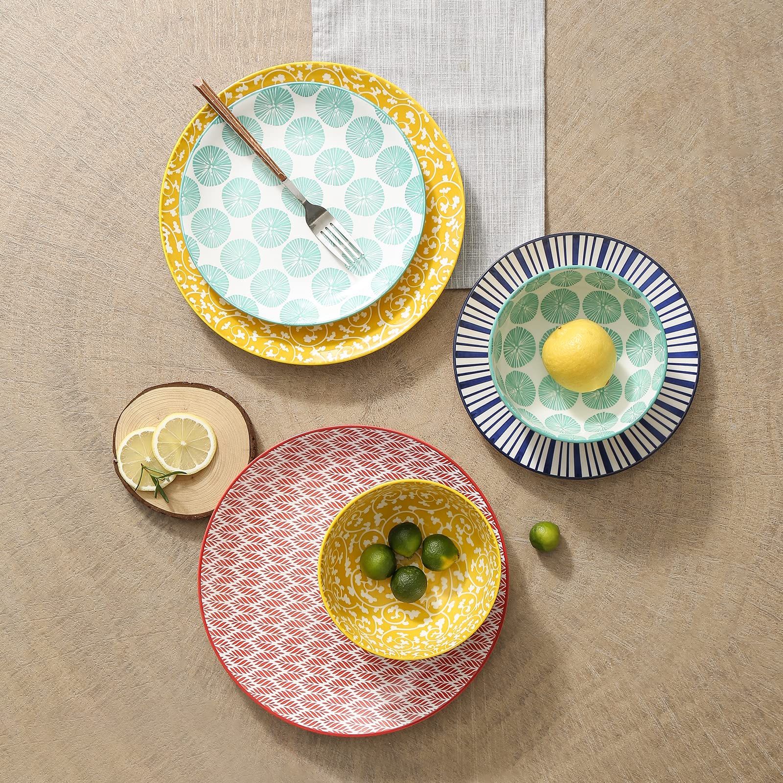 Selamica juego platos y cuencos, ideales para servir pasta o ensaladas