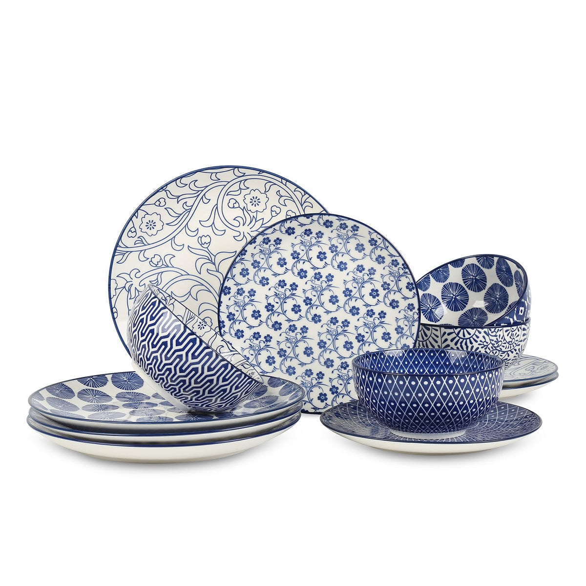 Conjunto Selamica vajilla cerámica 12 piezas, ideal para uso diario y comedor elegante.