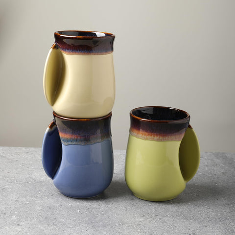 Selamica taza cerámica rosa bolsillo ergonómico para sujetar con comodidad