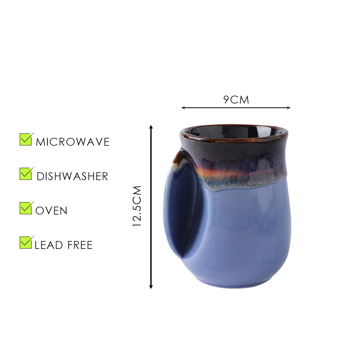 Diseño ergonómico para la mano izquierda, agarre cómodo.