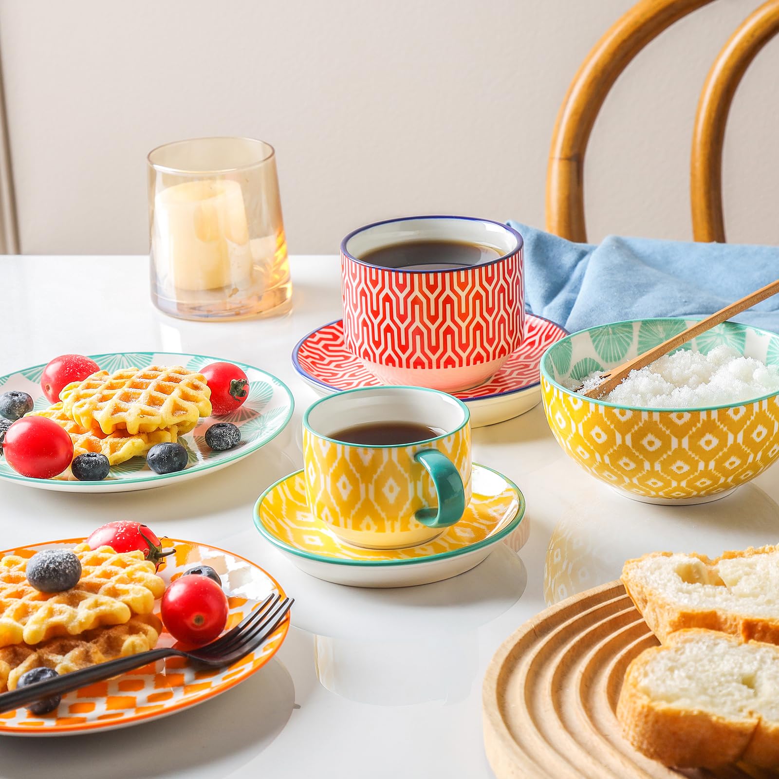 Selamica tazas demitasse 4 oz apilables, ahorro de espacio en la cocina.