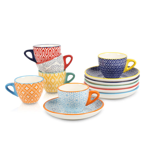 Selamica tazas espresso 2oz con platillos, ideal para degustar espresso.