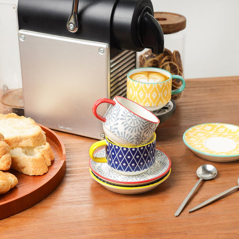 Selamica tazas espresso diseño estilo café italiano para casa o oficina.