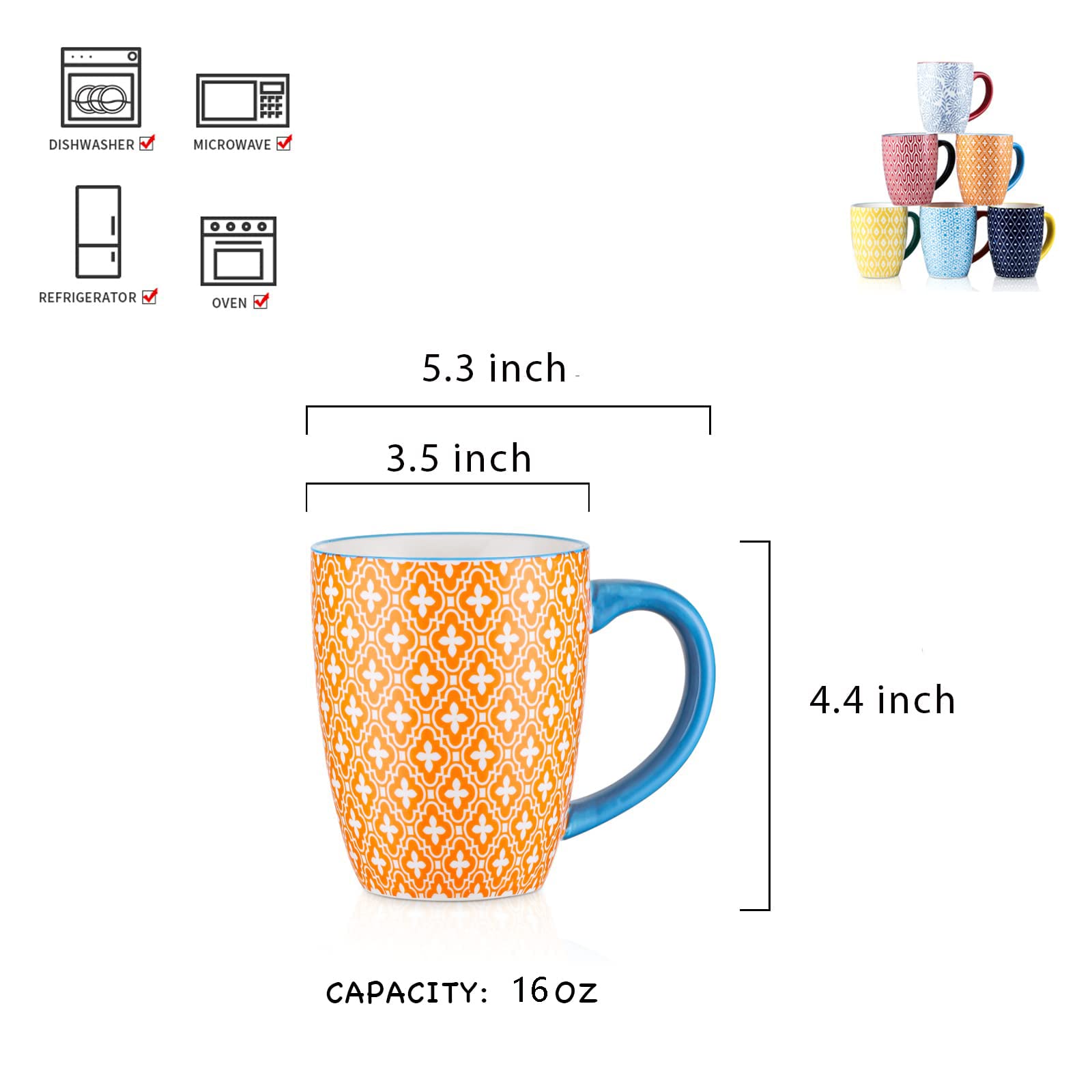 Selamica tazas porcelana alta calidad, colores vibrantes para tu mesa.