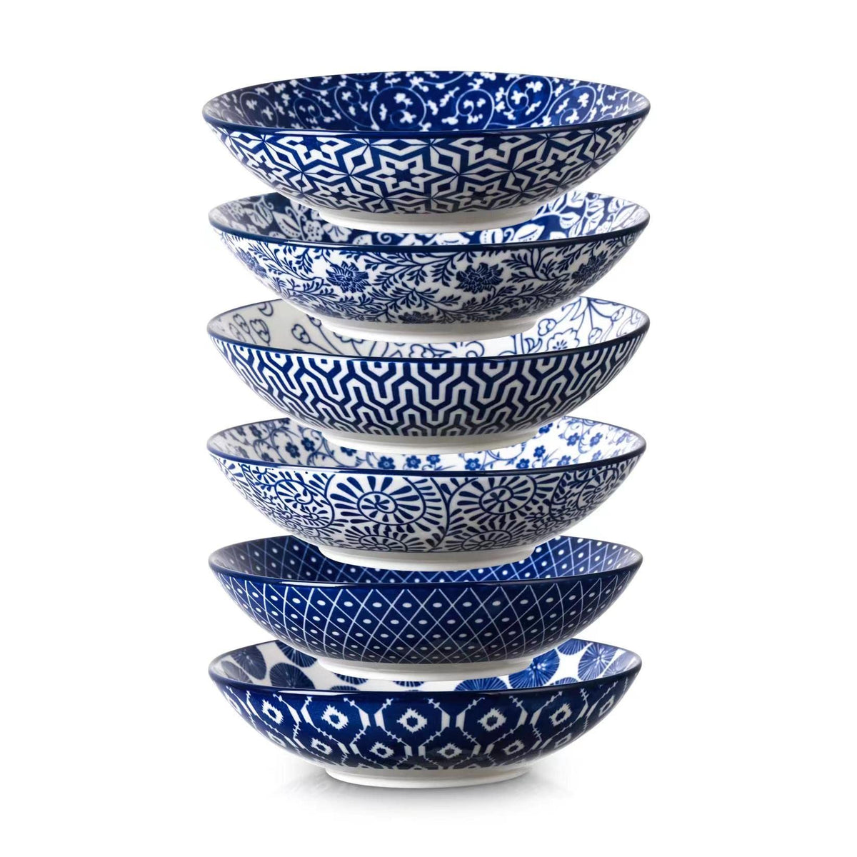 Tazón Selamica porcelana 9pulgadas con patrón único, ideal para ensaladas o sopas