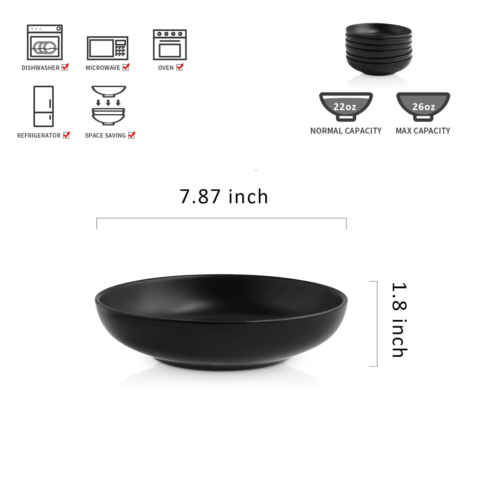 Selamica tazones 26 oz para ensaladas y platos abundantes.