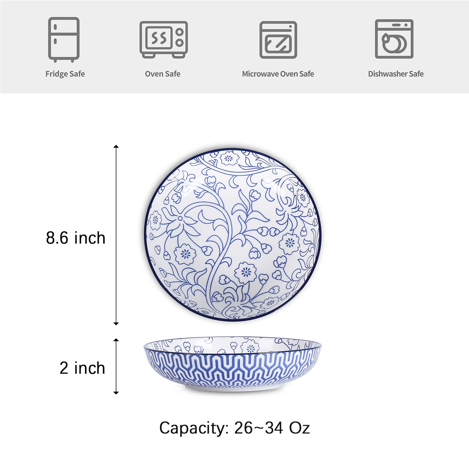 Tazones Selamica para ensaladas amplias, diseño elegante para la mesa.