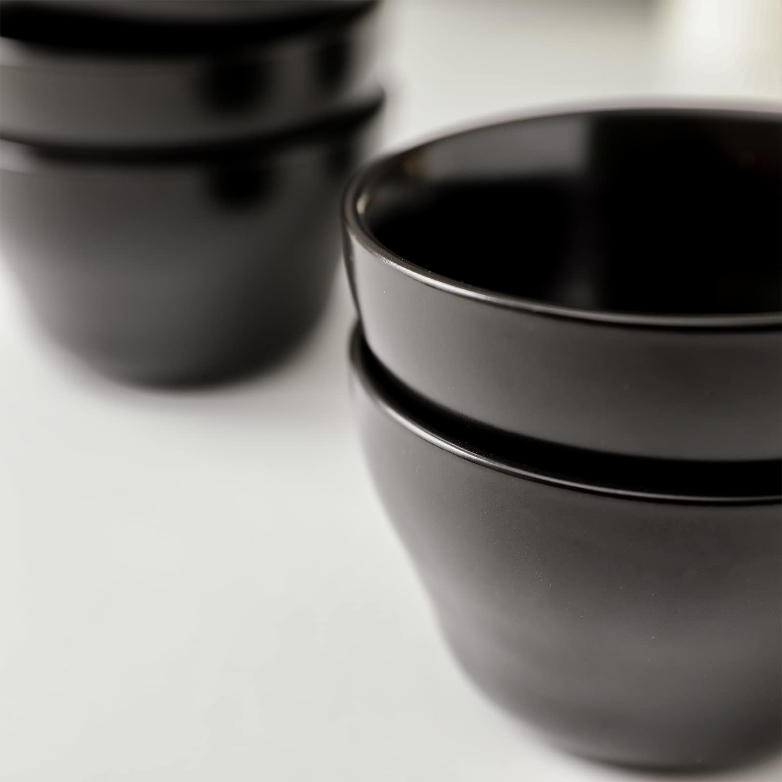 Tazones negros Selamica de cerámica, duraderos y aptos para microondas.