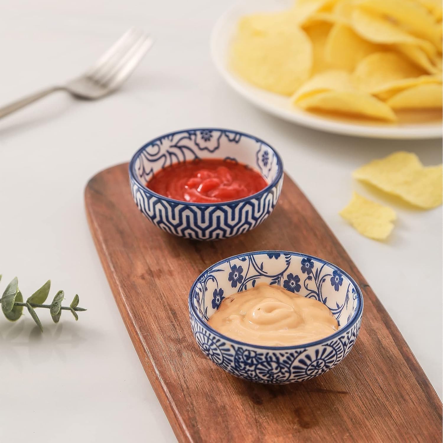 Selamica tazon postres mini ceramico azul vintage, para porciones dulces