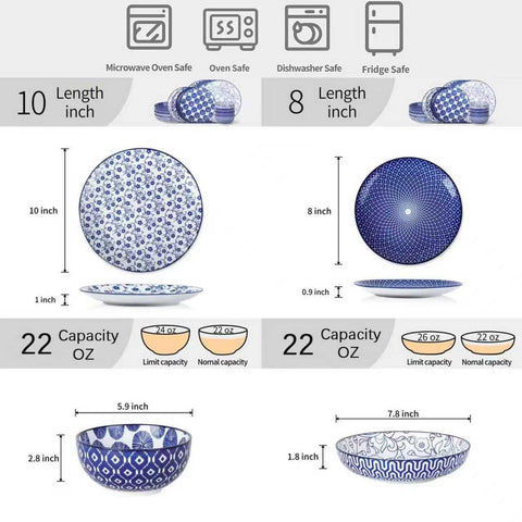 Selamica – tazones-sopa-ceramicos-azules, ideales para sopas y cereales diarios.