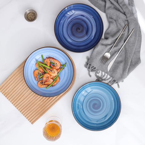 Cuenco multifuncional Selamica para pasta o sopa, color gradiente azul.