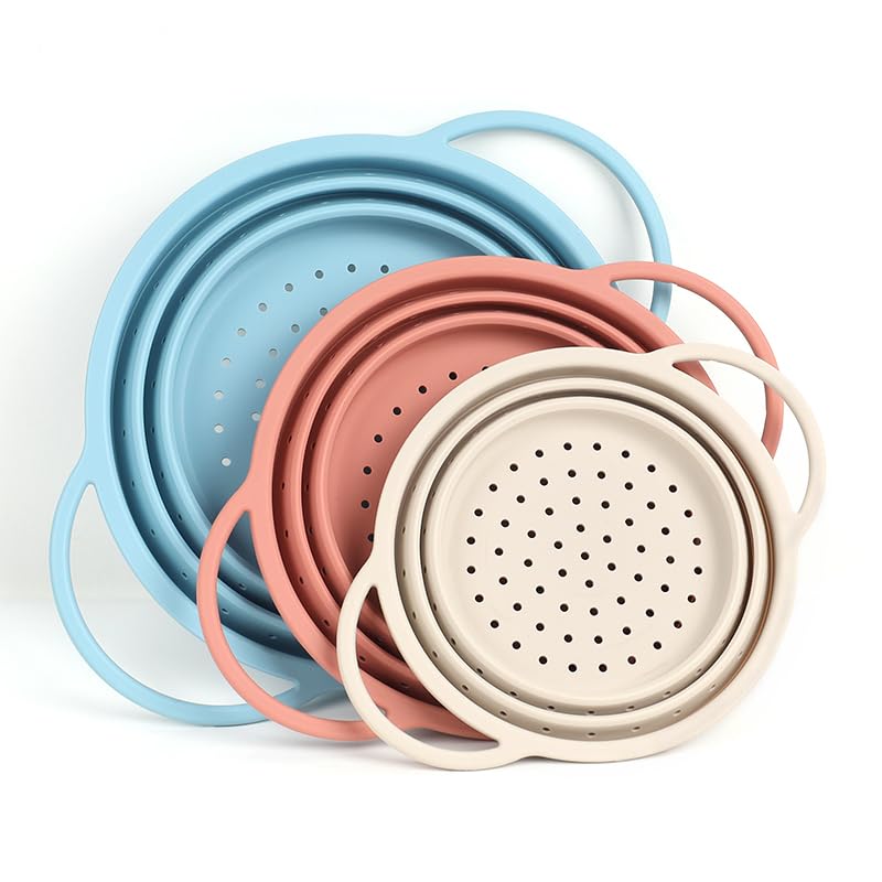 SelectShen colador silicona platino plegable para ahorro de espacio en la cocina