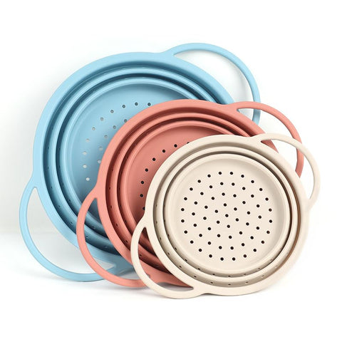 SelectShen colador silicona platino plegable para ahorro de espacio en la cocina