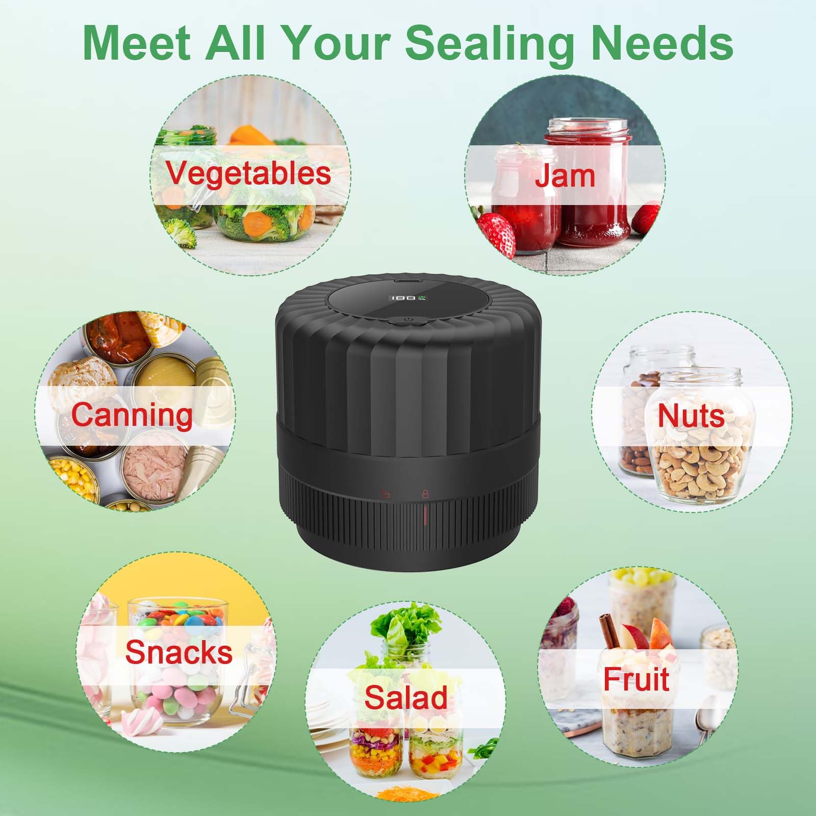 SelePow VP06+ sellado en acción para conservar alimentos secos y frescos