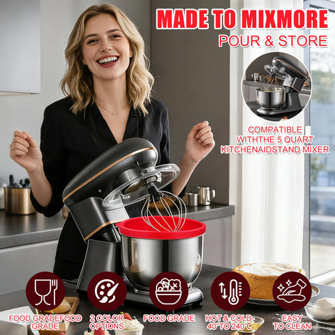 SelfTek liner silicona para KitchenAid 5qt, resistente al calor y al frío.