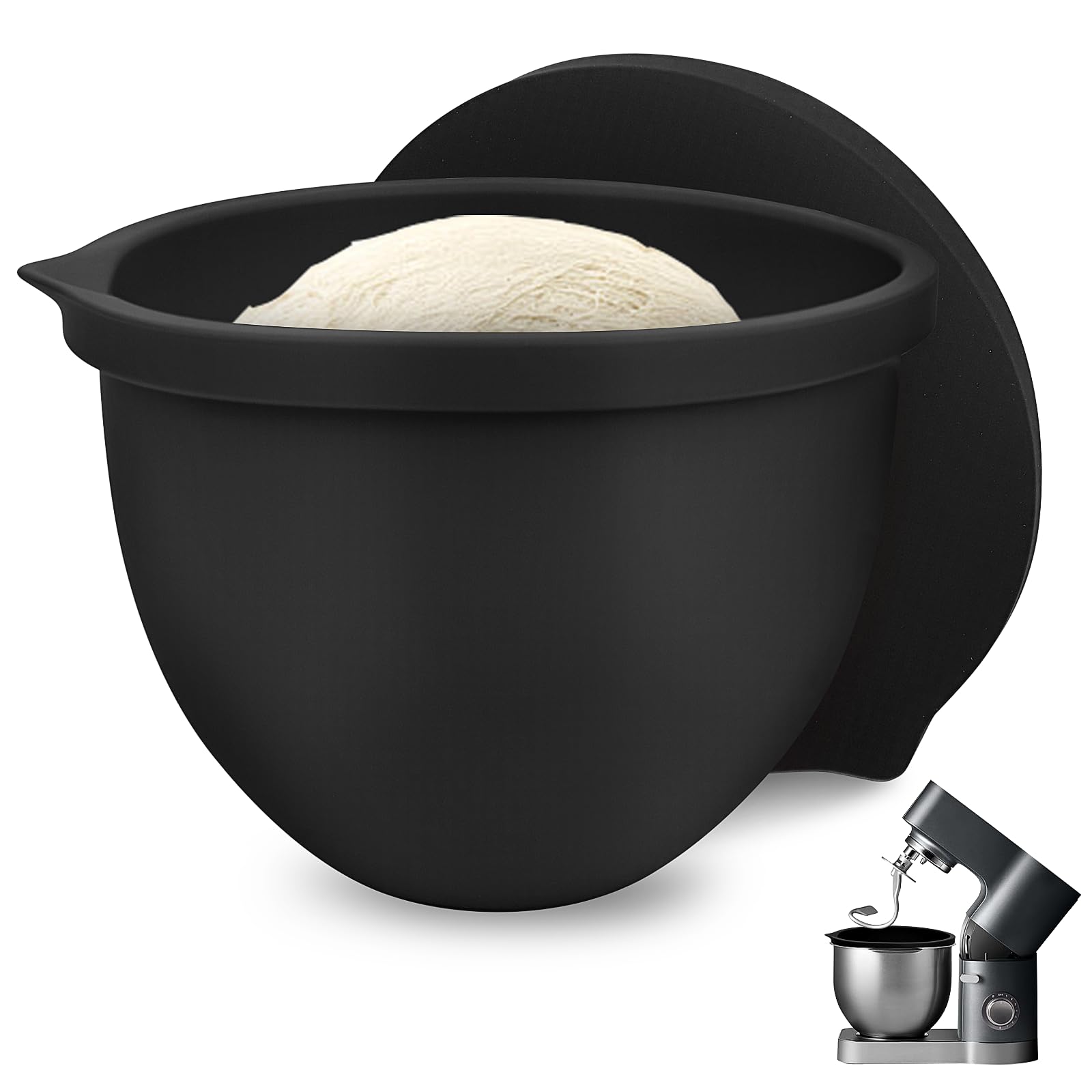 SelfTek liner de silicona para tazón 5qt insertado, facilita almacenamiento