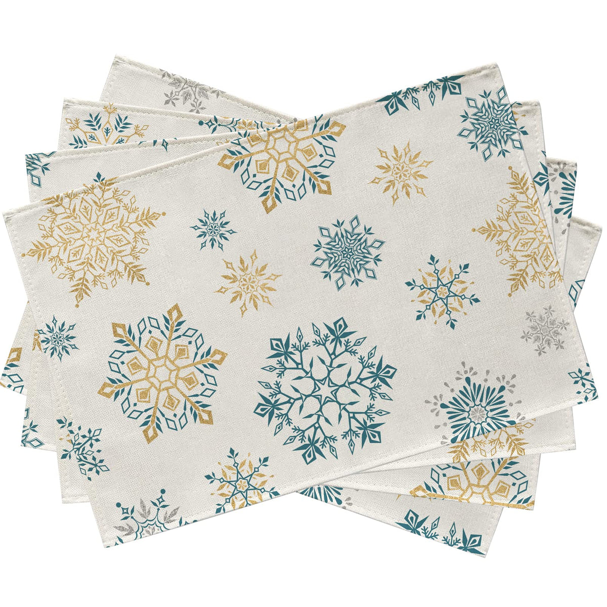 Manteles Seliem Copos de Nieve de Invierno diseñados para cenas festivas.