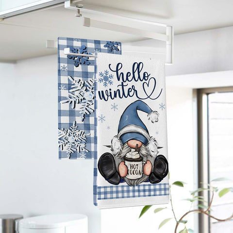 Seliem toalla con pinos navideños, perfecta para decoración y secado rápido.