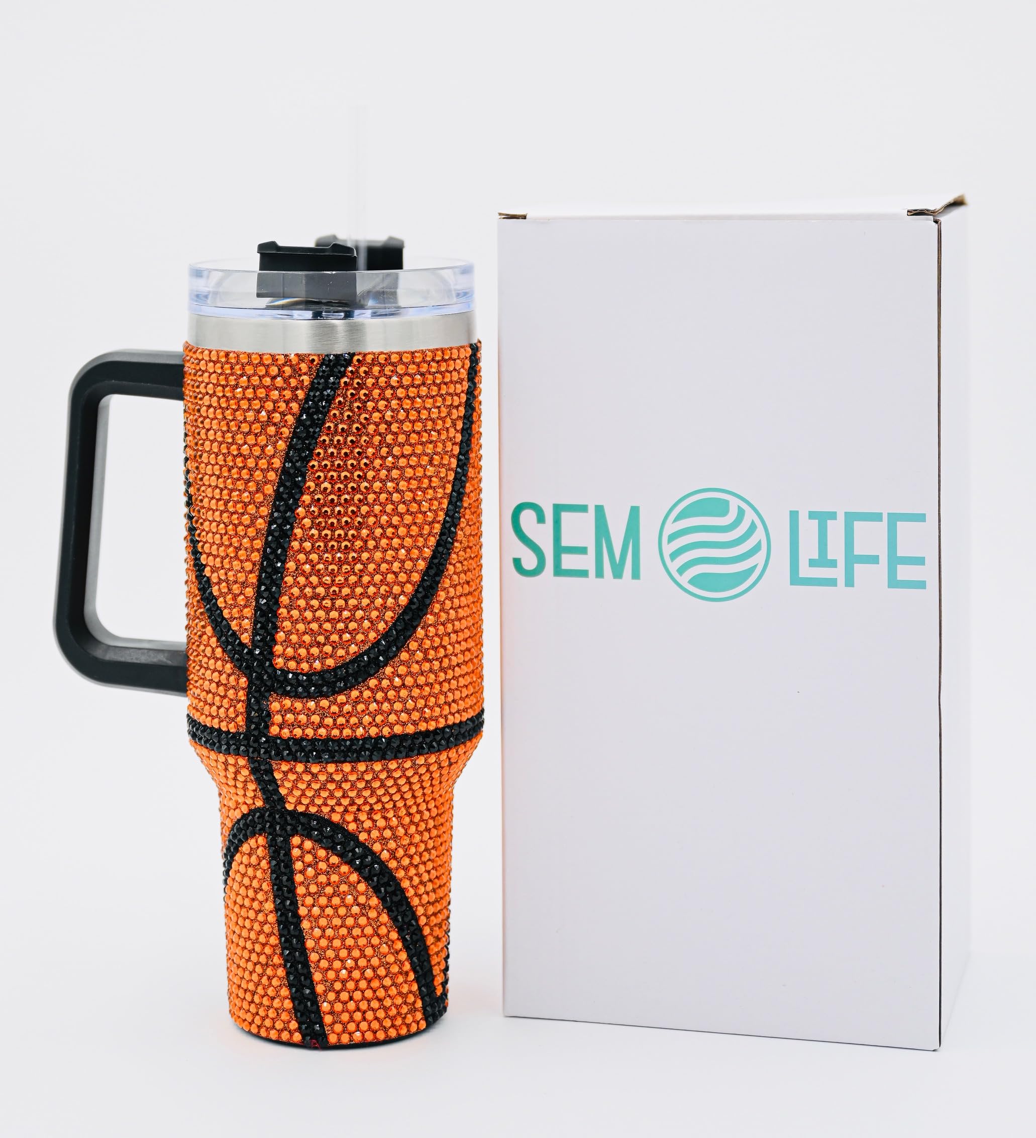 SEM LIFE Vaso Bling tapa universal compatible con otras tapas 40 onzas.