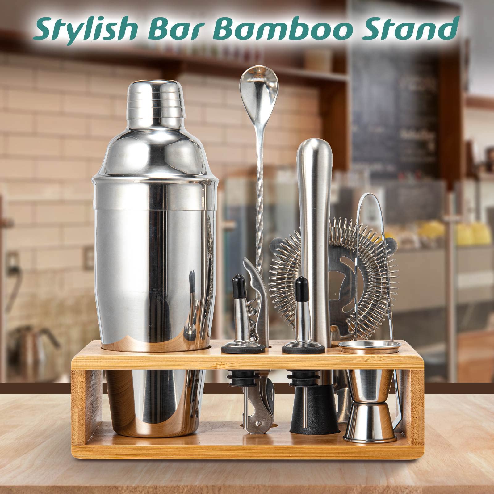 Semderm Cuchara de mezclas para cocteles con control.