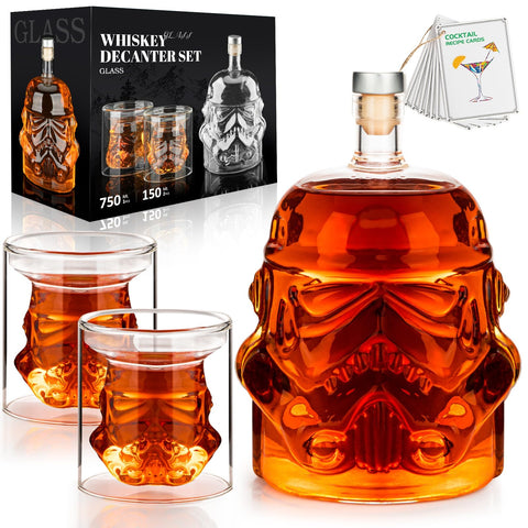 Semderm decantador de whisky con vidrio transparente para exhibir bebidas