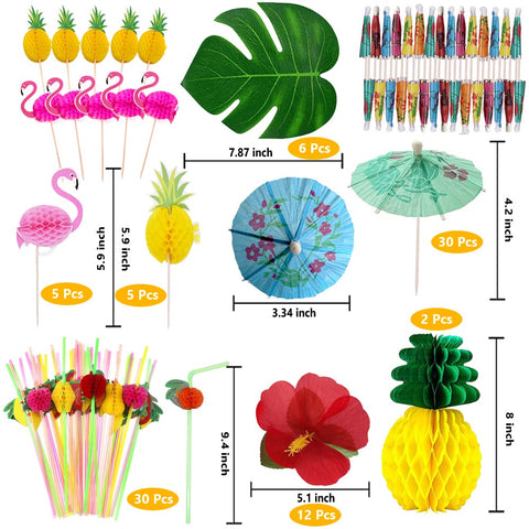 SEMETOR topper cupcake pina toque tropical para dulces