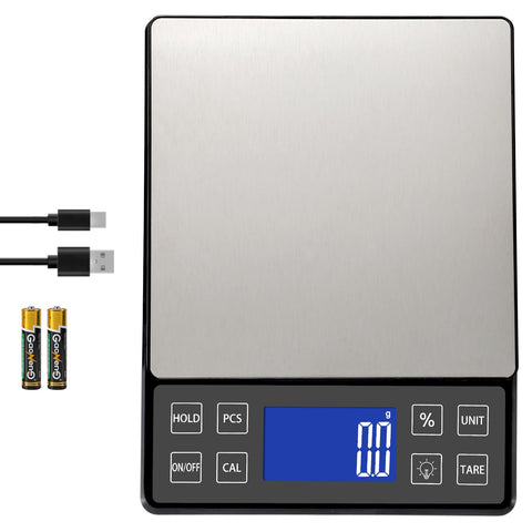 Balanza de cocina digital SEMIER vista frontal para mediciones rápidas