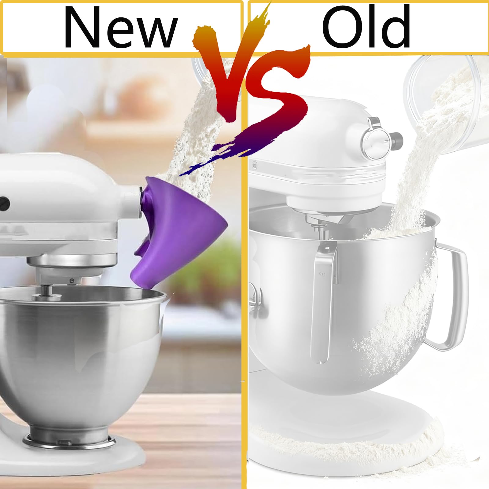 Semihacker embudo para KitchenAid KSM150, mango ergonómico para agarre cómodo.