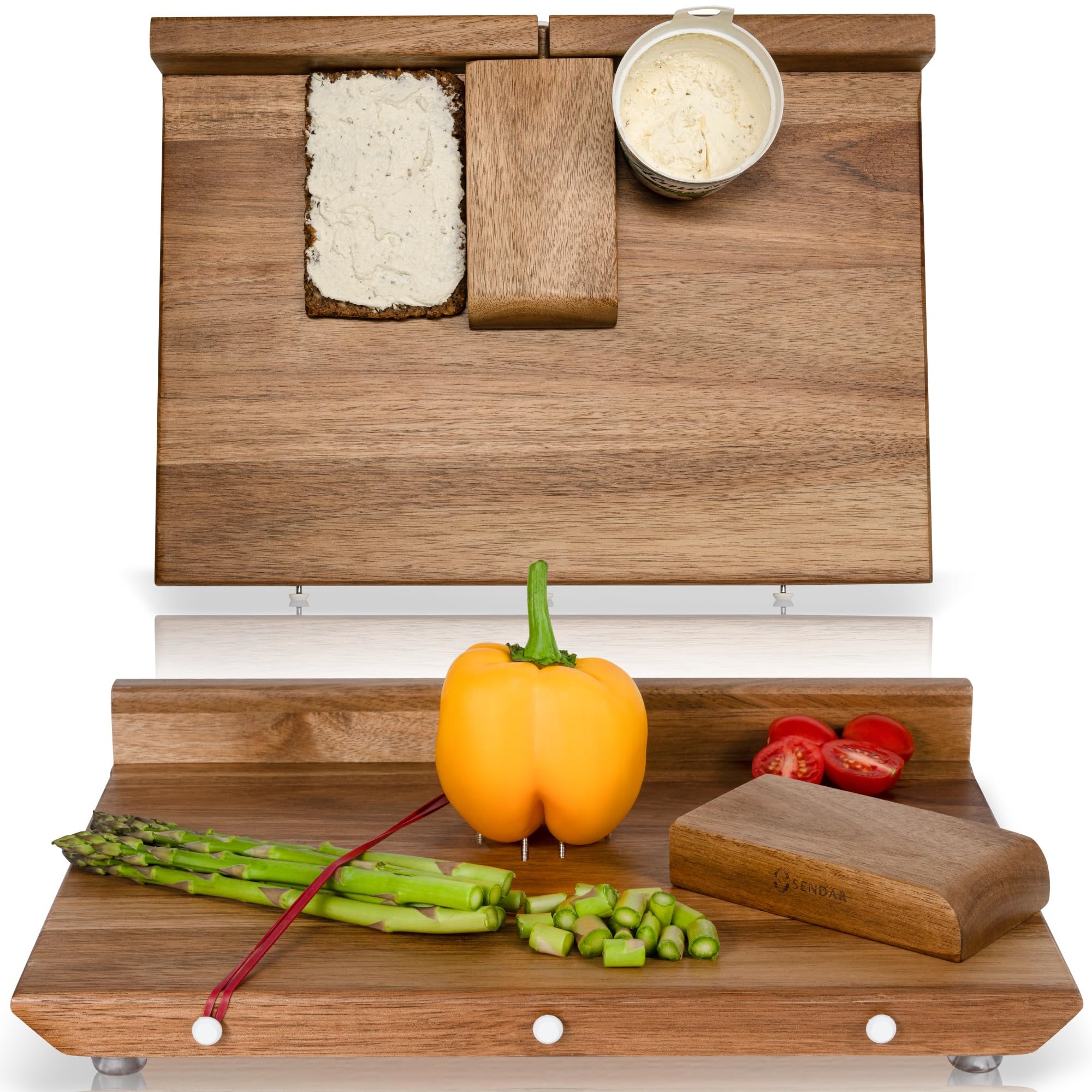 SENDAR tabla de corte adaptable para una mano con 10 pinchos, estabilidad al cortar
