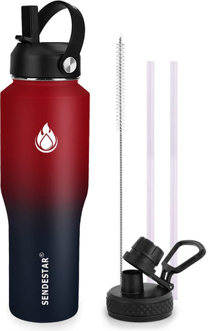 SENDESTAR botella 32oz con boca ancha y aislamiento para bebidas frías y calientes