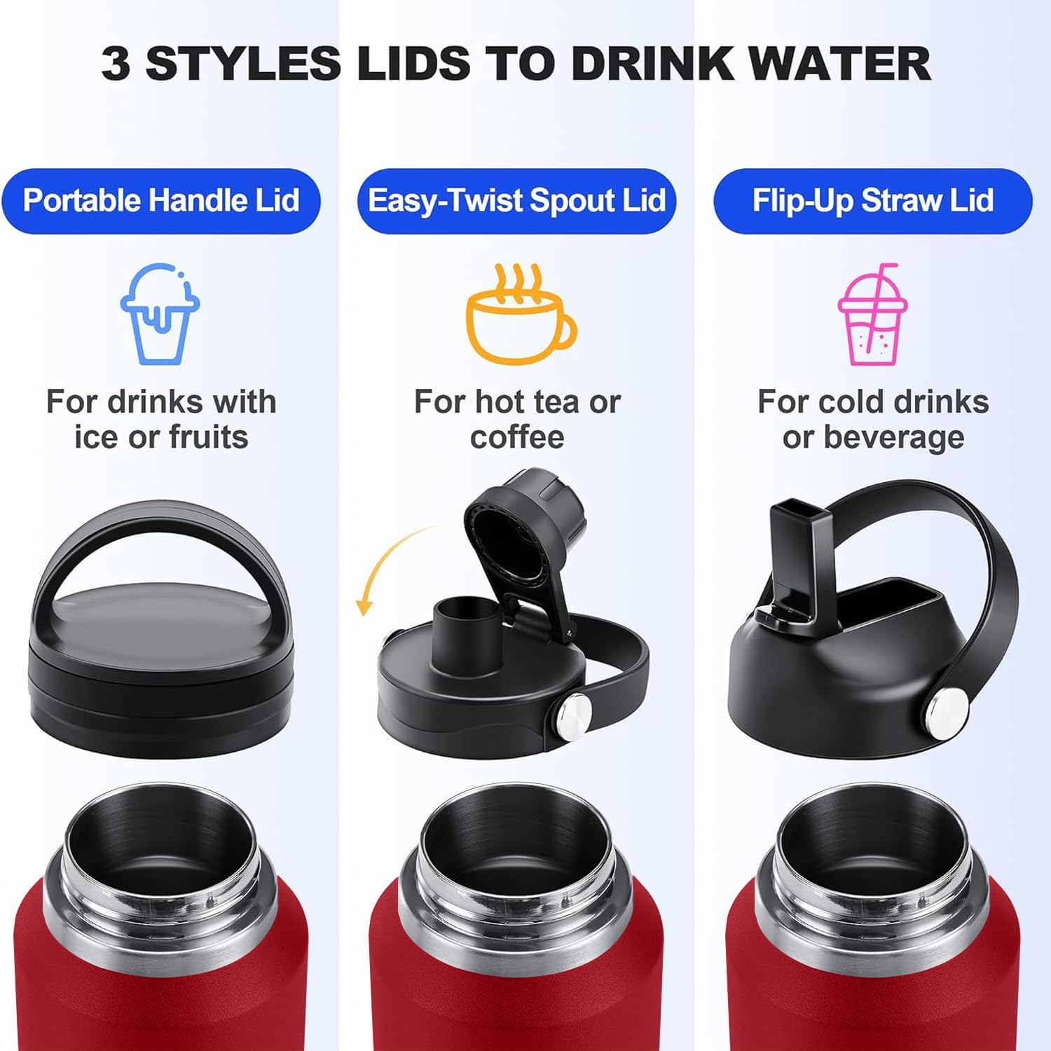 SENDESTAR 40 oz tapas duales para beber en diversas situaciones.