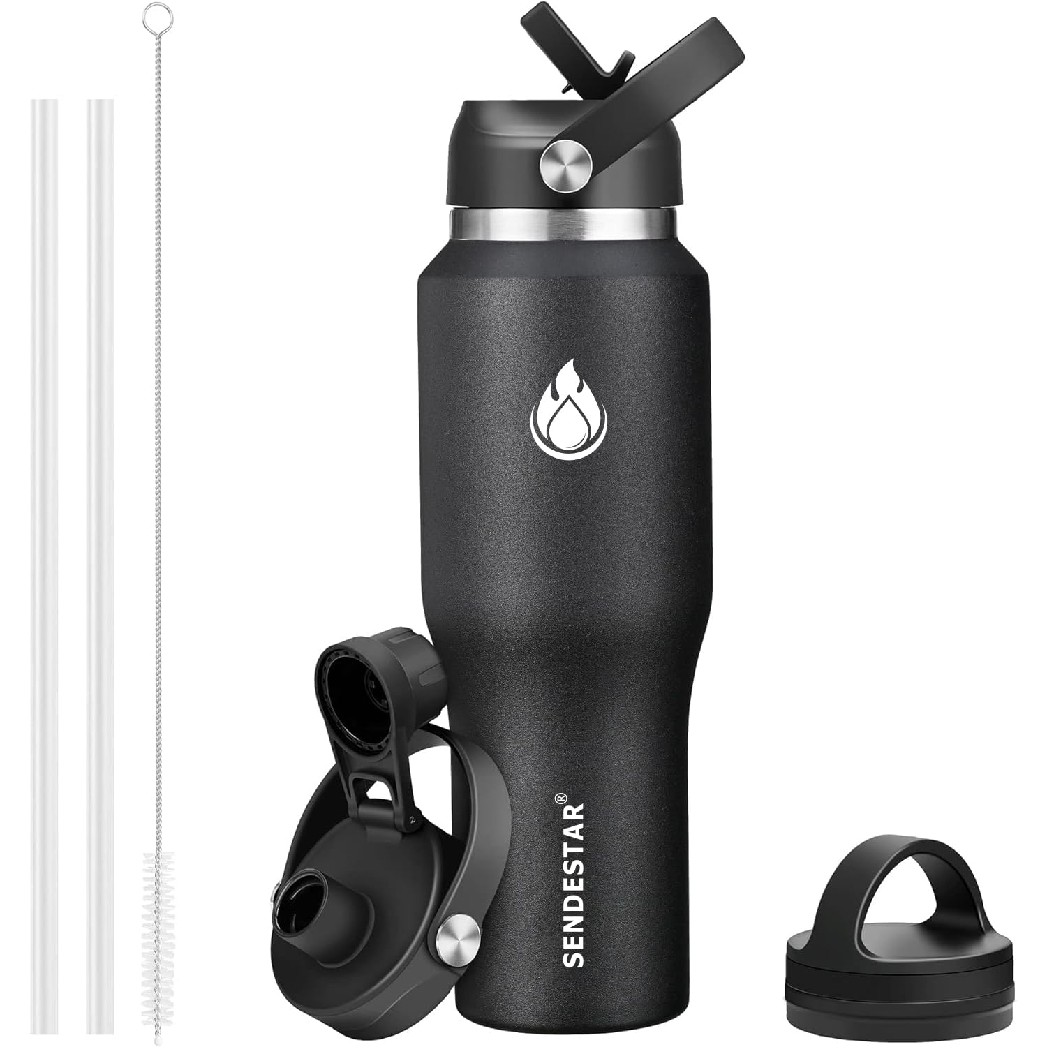 Botella SENDESTAR 40oz para enfriar 48 horas, ideal para actividades al aire libre.
