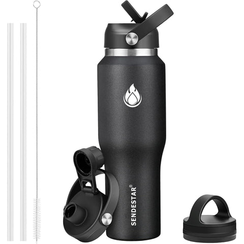 Botella SENDESTAR 40oz para enfriar 48 horas, ideal para actividades al aire libre.