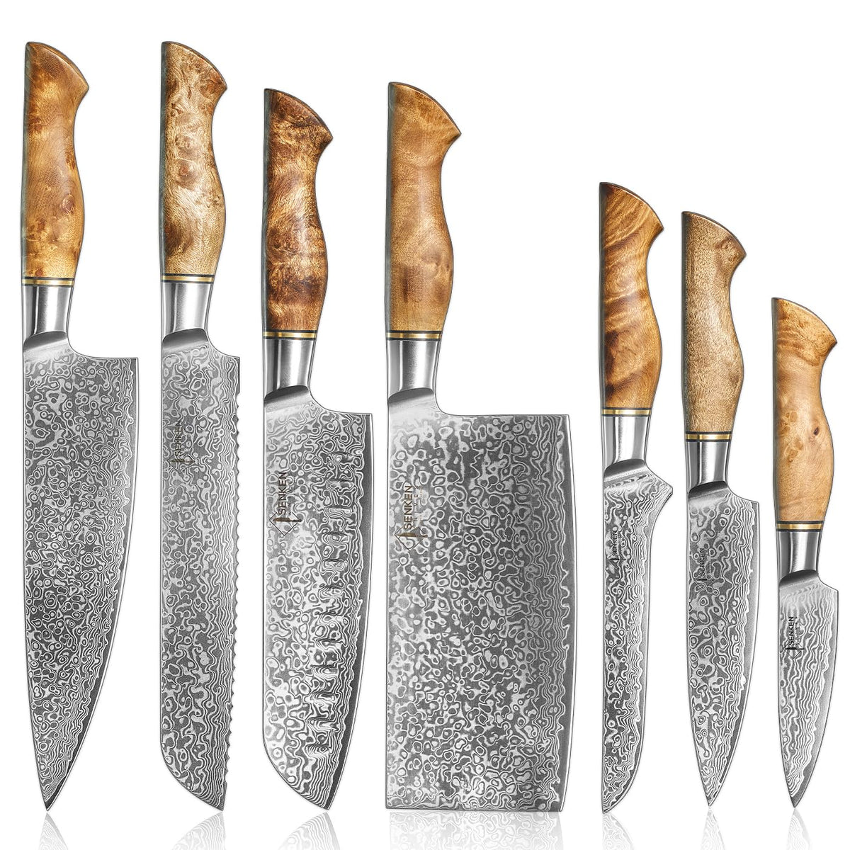 Senken Cuchillos, conjunto de 7 piezas, ideal para cocina diaria y preparación rápida.